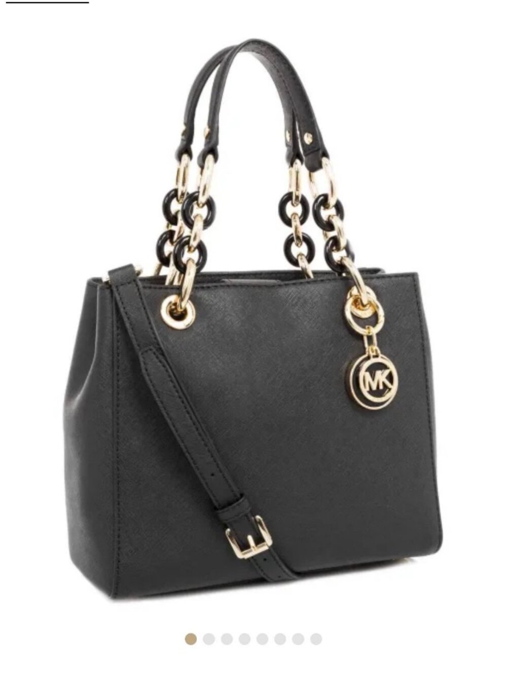 MICHAEL KORS Cynthia Small Satchel Black Saffiano Crossbody NWT